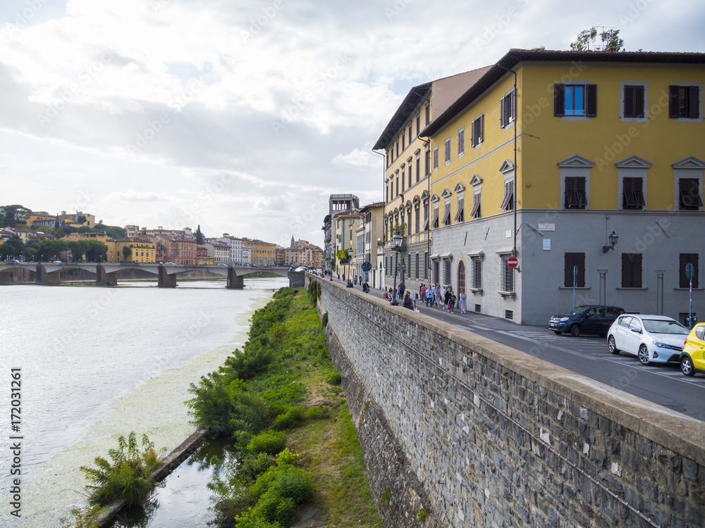 The banks of Arno river in Florence