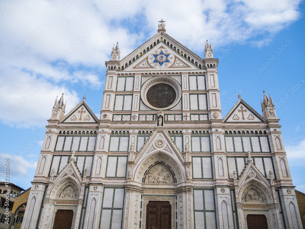 Santa Croce Basilica in the historic city center o Florence (Santa Croce di Firenze)