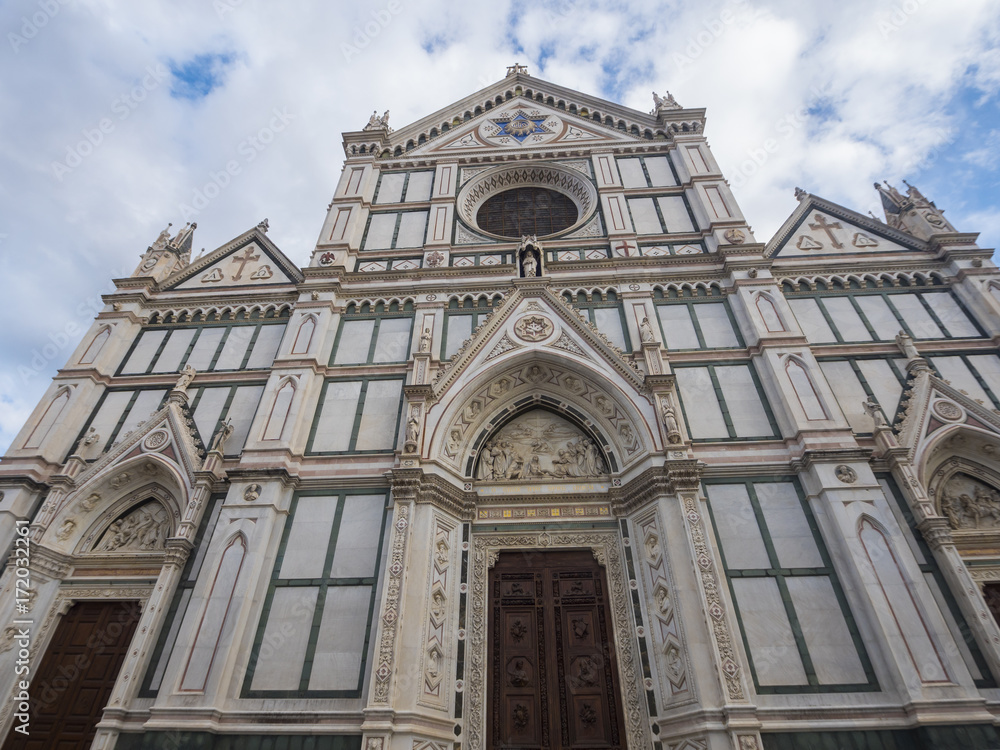 Fototapeta premium Santa Croce Basilica in the historic city center o Florence (Santa Croce di Firenze)