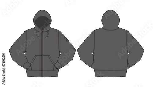 Illustration of hoodie (hooded sweatshirt / front zipper) 