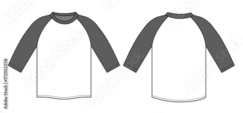 Raglan sleeve t-shirt illustration (black)