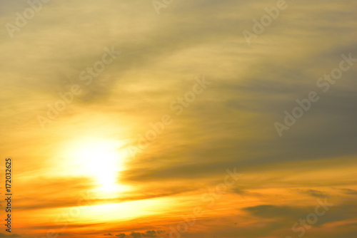 The sky with clouds beatiful Sunset background © wirakorn