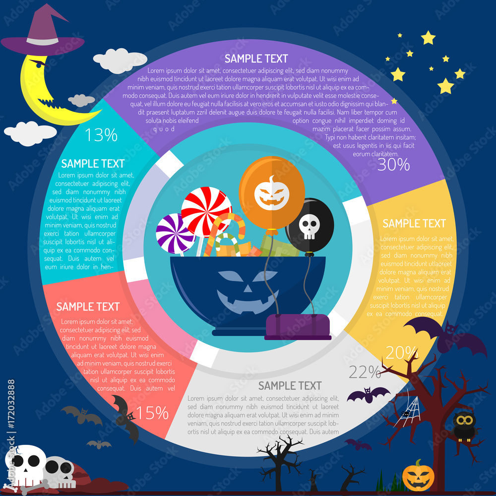 Naklejka premium Balloon and Candies Infographic