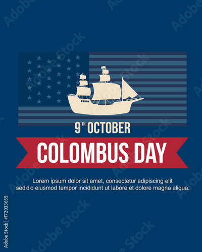 Columbus day celebration banner design