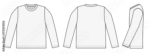 Longsleeve t-shirt illustration (white / side)