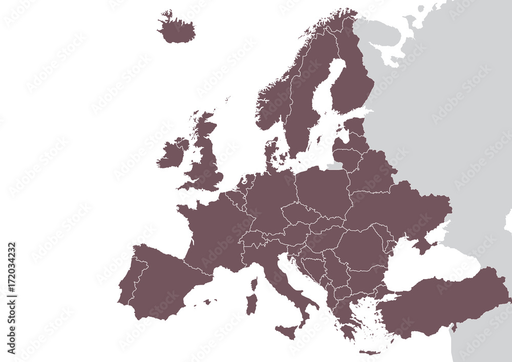 Obraz premium Europe detailed map