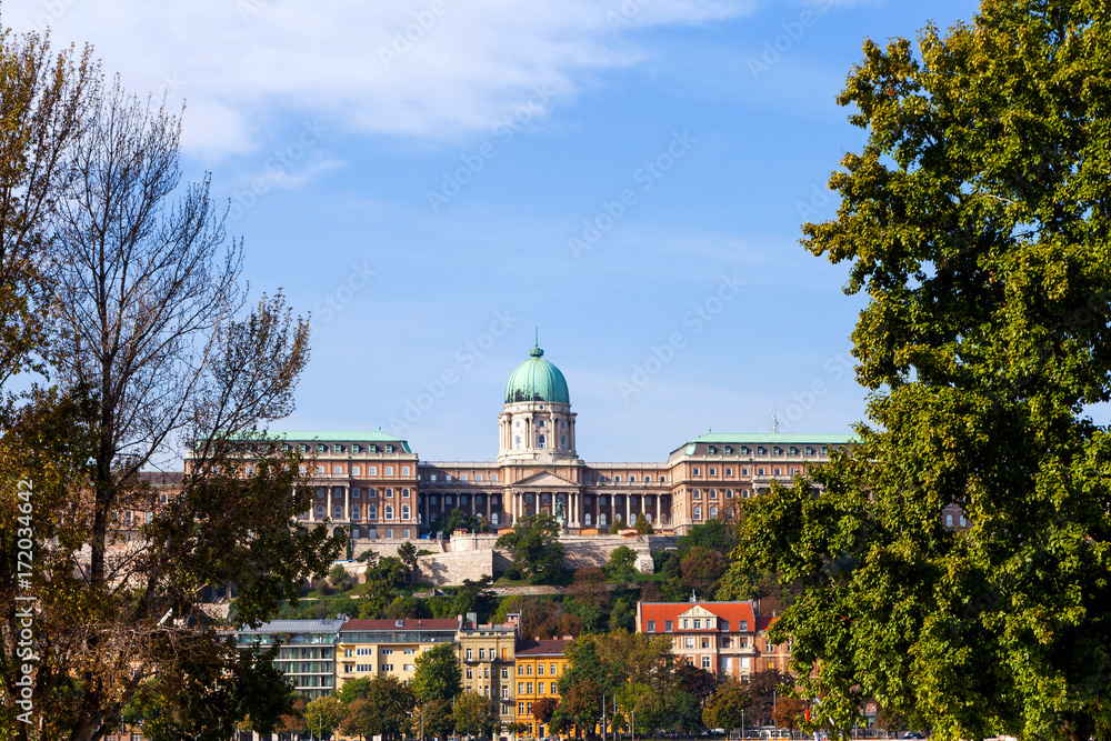 Buda Palace on a beautiful summer's day - Budapest, Hungary.