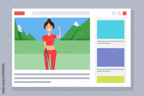 Online stream channel.  Vlogger, video streaming. Vector illustration in a flat style.