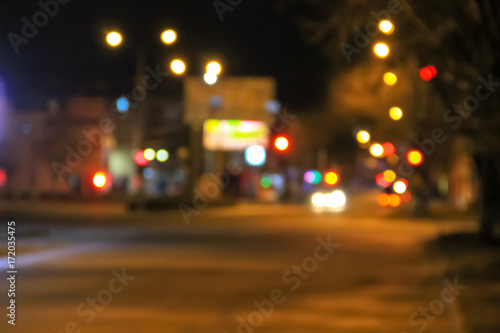 Bokeh blurred car lights at the night © olyasolodenko