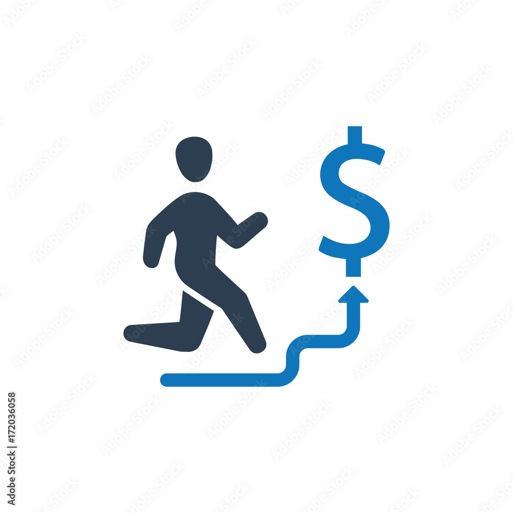 Going to Business Success Icon Going to Business Success Icon
