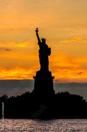 Statute of Liberty at Sunset