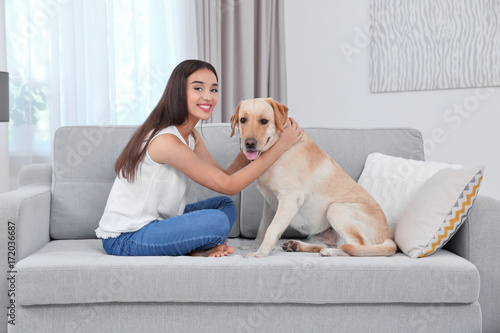 Young woman resting with ye...
