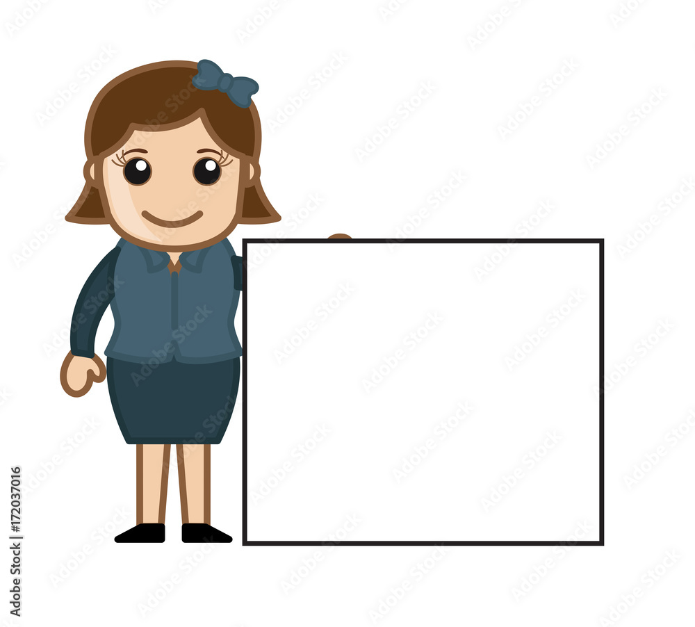 Blank Banner with Businesswoman