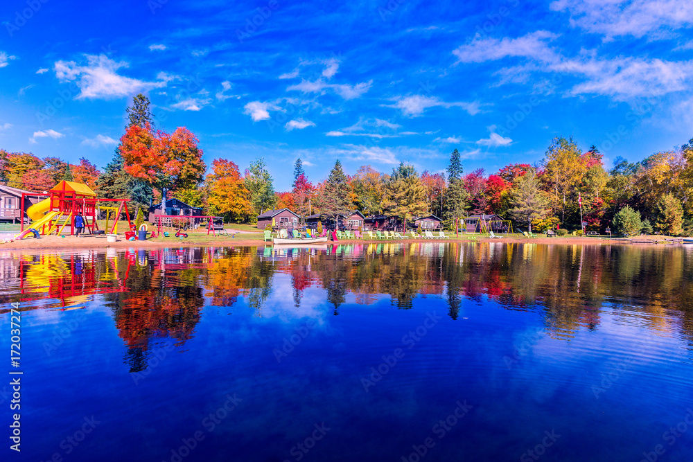 Fall Trees with reflection in lake