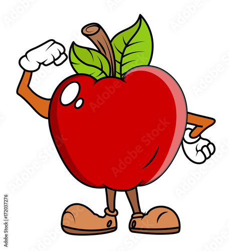 Cartoon Apple - clip-art vector illustration