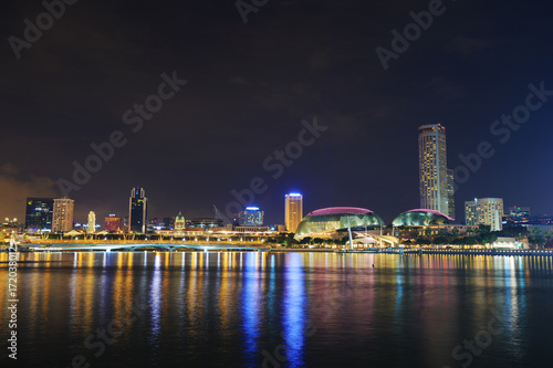 cityscape of Singapore city at night © geargodz