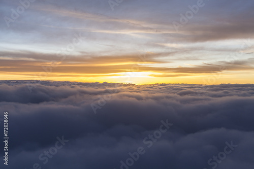 Orange Sunrise in Flight