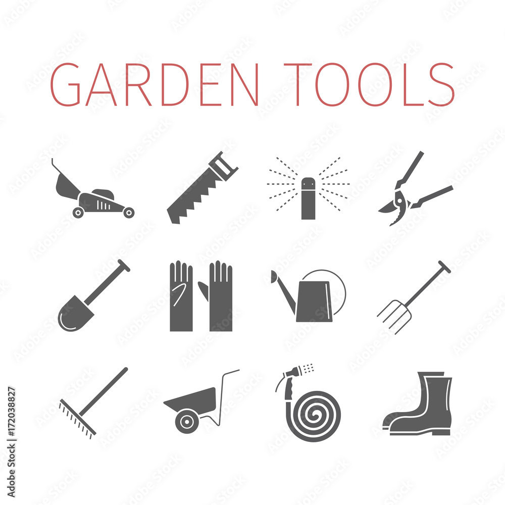 Fototapeta premium Growing plants icons set. Plant seedling sign. Vector illustration.