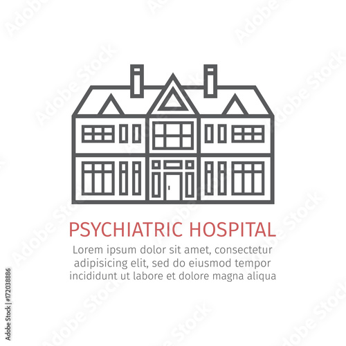 Psychiatric hospital. Vector icon