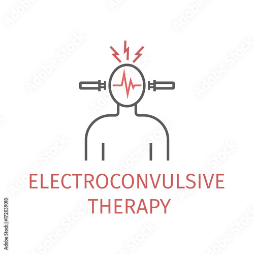 Electroconvulsive therapy. Vector icon