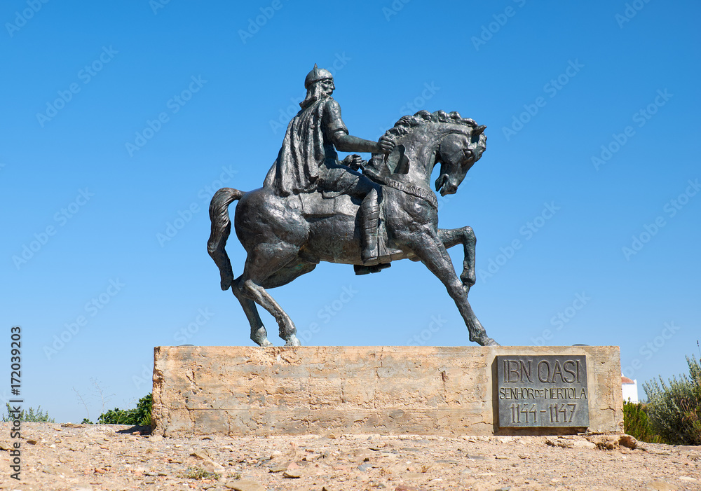 Obraz premium Equestrian statue of Ibn Qasi, governor of the taifa kingdom of Mertola. Portugal