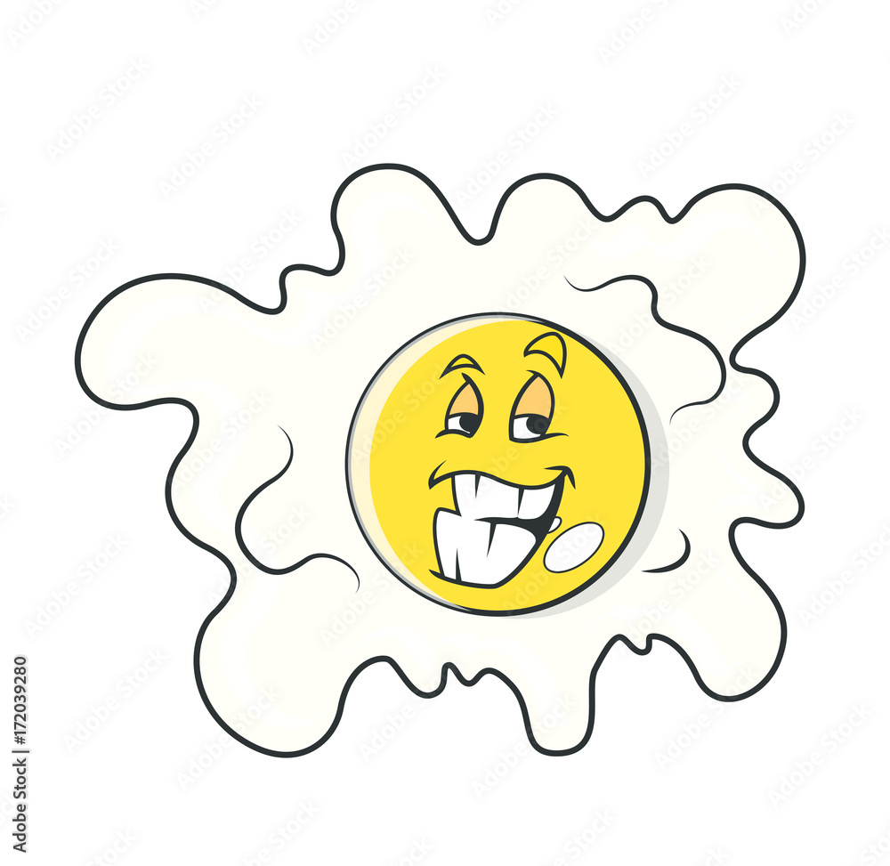 Cheerful Cartoon Omelette Vector Cheerful Cartoon Omelette Vector