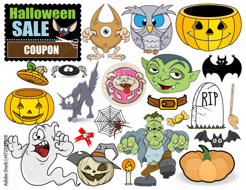 Halloween Cartoons Graphic - clip-art vector illustration