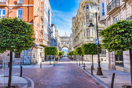 SANTANDER, SPAIN - JUNE 19, 2016: Street view of Santander city center, Spain.