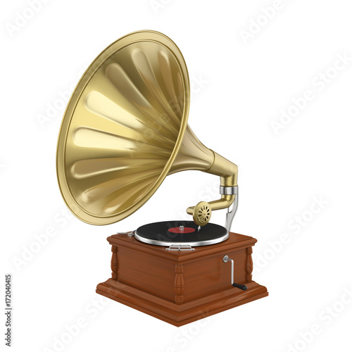 Vintage Gramophone Isolated