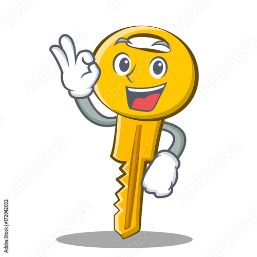 Okay key character cartoon style