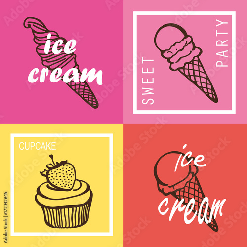 ice cream and cupcake