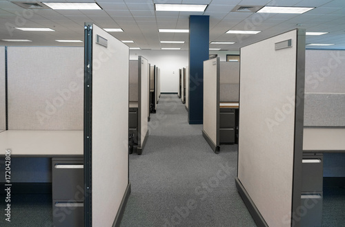 cubicles inside office building, place of work photo