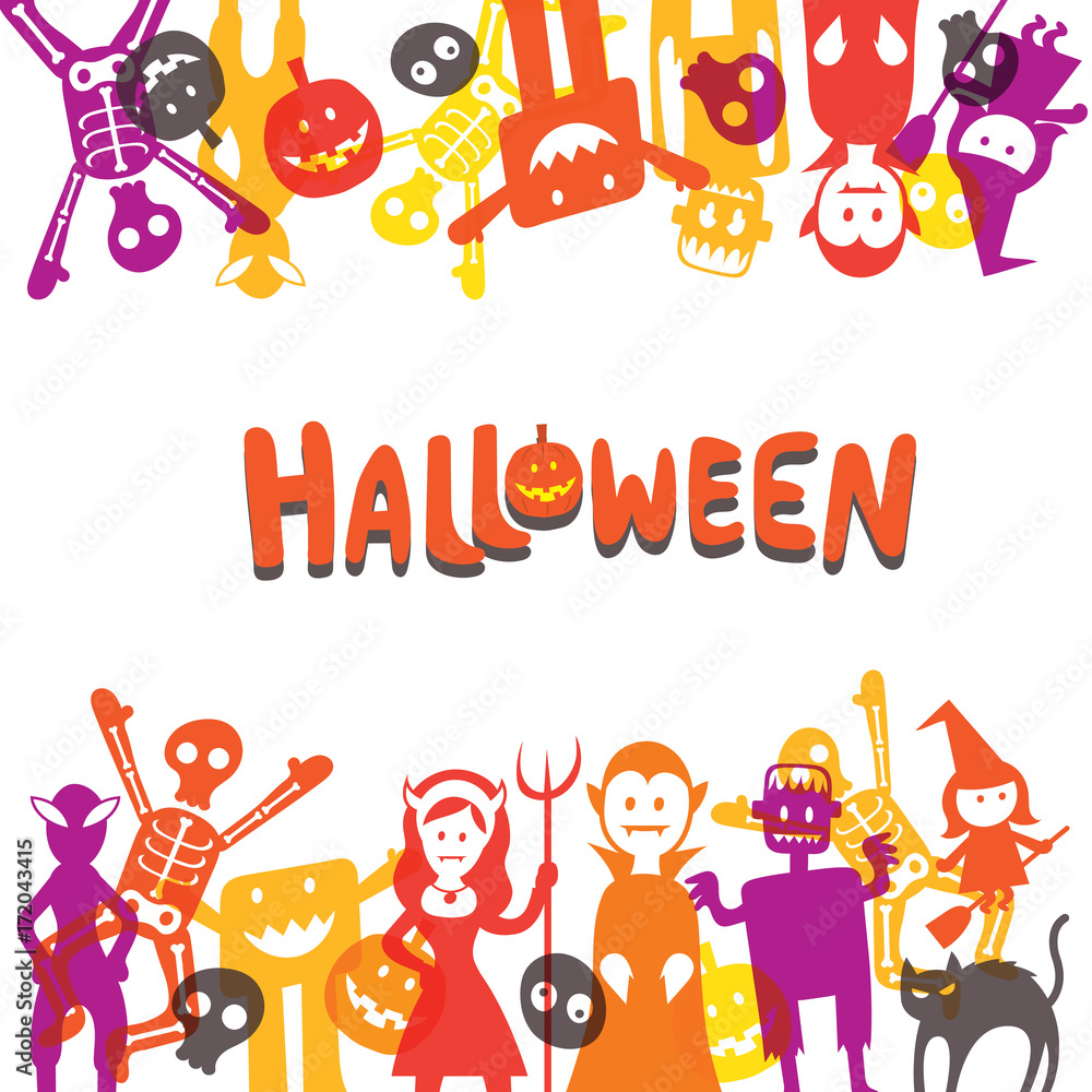 Halloween Monster Characters Frame Halloween Monster Characters Frame