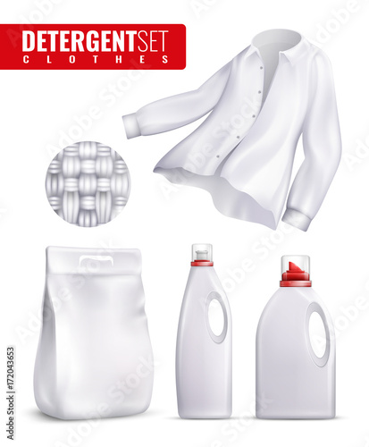 Detergents Clothes Icon Set