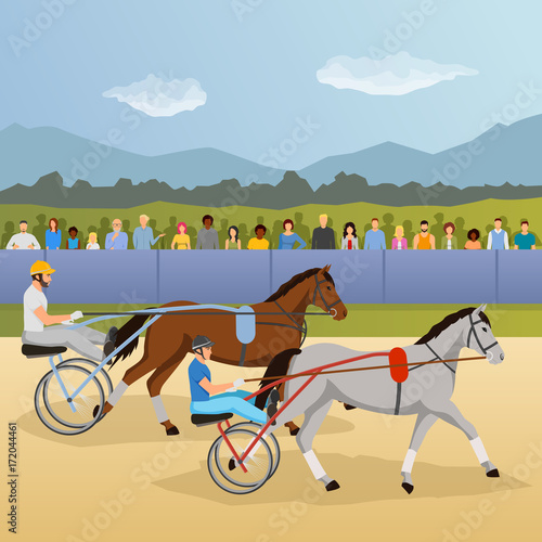 Harness Racing Flat Composition