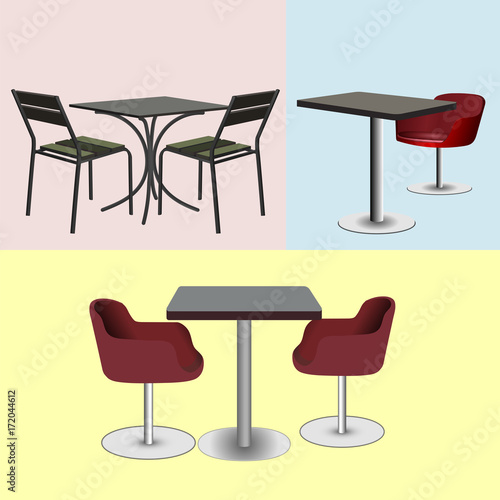 Furniture for bars and cafes (tables and chairs)