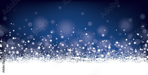 Night Christmas Card Header Snowflakes Stars