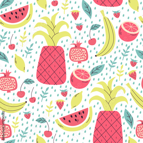 Naklejka Owocowy Bezszwowy Wzór.