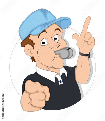 Cartoon Young Referee - clip-art vector illustration