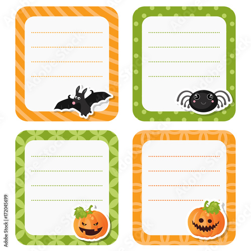 Cute cards or stickers with Halloween symbols.