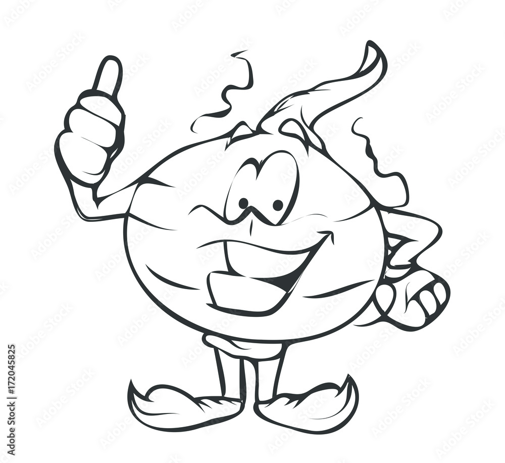 Happy Cartoon Onion Vector Drawing - clip-art vector illustration Happy Cartoon Onion Vector Drawing - clip-art vector illustration