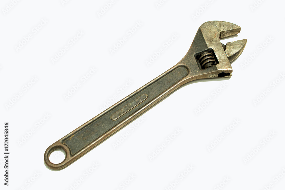 locking pliers in the mechanics hand isolated on white background locking pliers in the mechanics hand isolated on white background