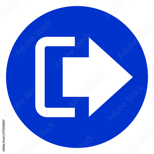 logout blue circle icon