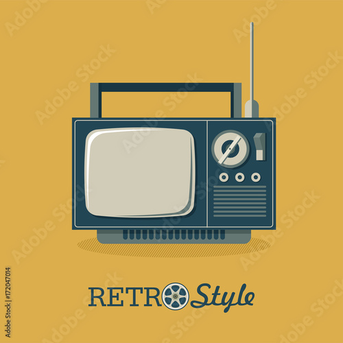 Old TV. Illustration in retro style. Vector illustration, logo, icon.