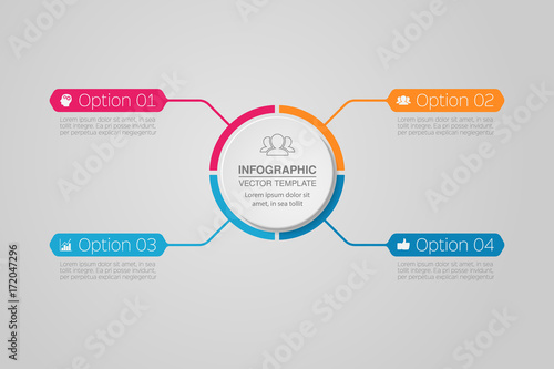 Vector infographic template for diagram, graph, presentation, chart, business concept with 4 options.