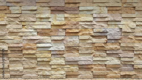 Beige brick wall. Background / texture 