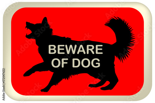 BEWARE OF DOG sign