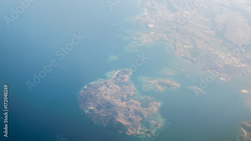 aerial view of the island of flores
