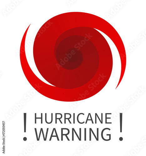Graphic banner of hurricane warning