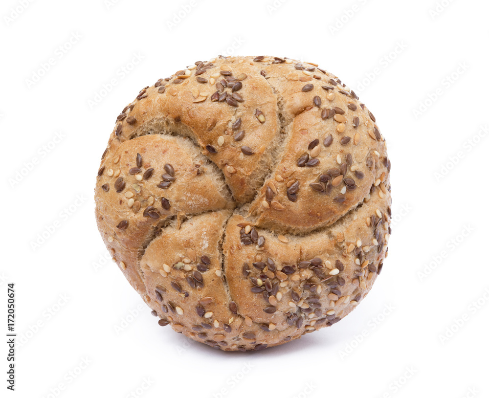 French bun isolated on a white background French bun isolated on a white background